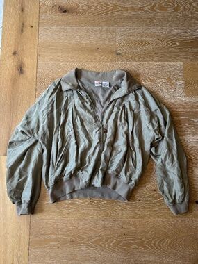 Vintage Ellesse Green Silk Jacket, size 4